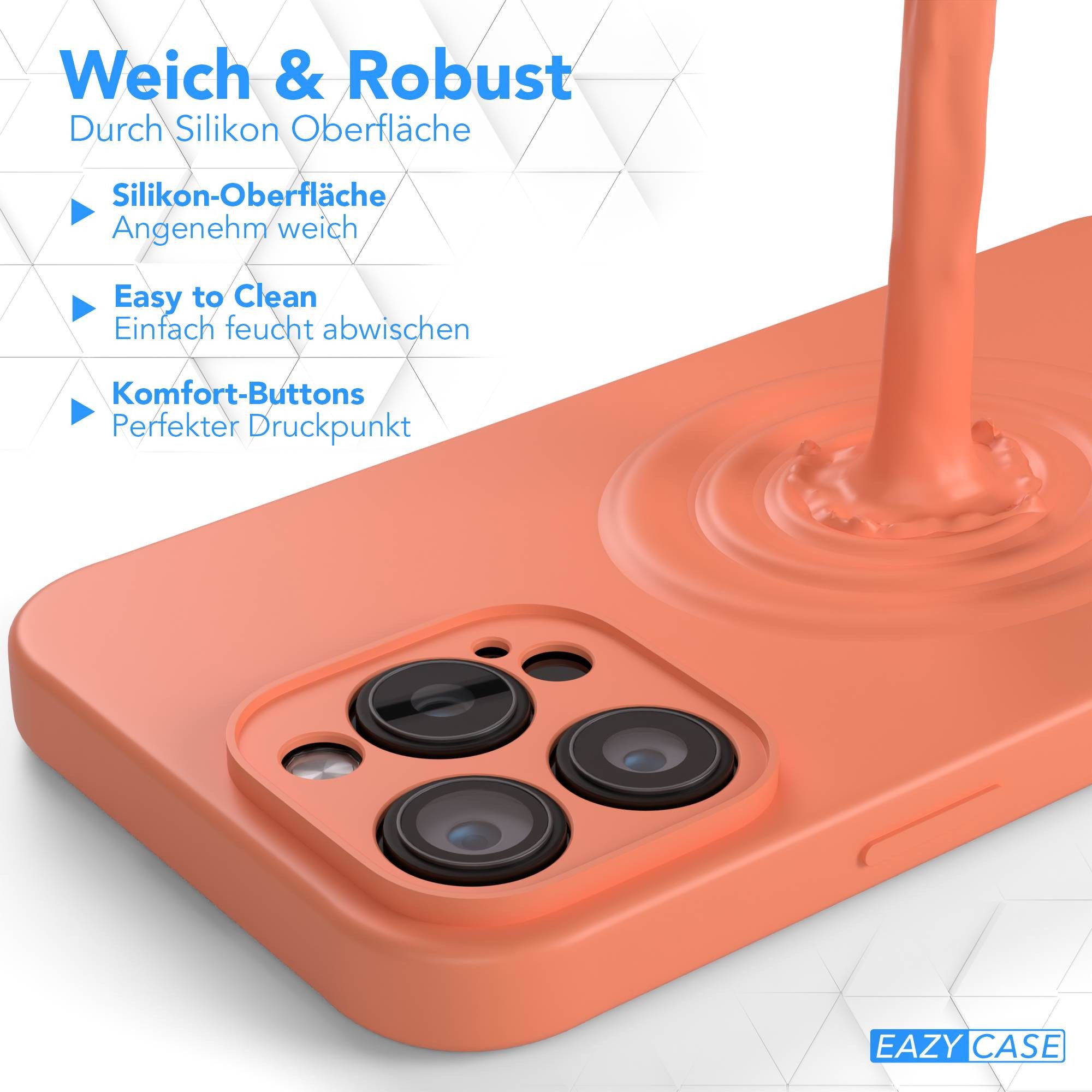 EAZY CASE Handyhülle für Apple iPhone 16 Pro Max Hülle Silikon 6,9 Zoll, Schutzhülle mit Kameraschutz Telefonhülle elastisch Bumper tpu Orange – Bild 5 von 5