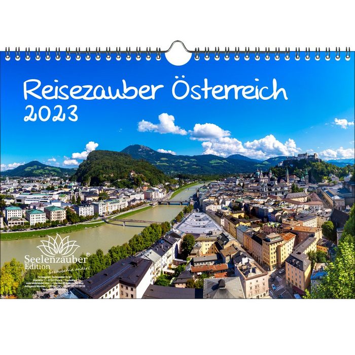 Seelenzauber Wandkalender Reisezauber Österreich DIN A4 Kalender für 2023 Österreich Stadt und
