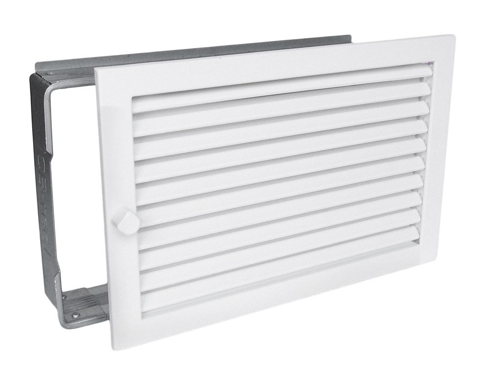 CB-TEC Lüftungsgitter Warmluftgitter WG 3523 W Lüftungsgitter Weiss 350 x 230 Abluftgitter, Regulierbare Lamellen