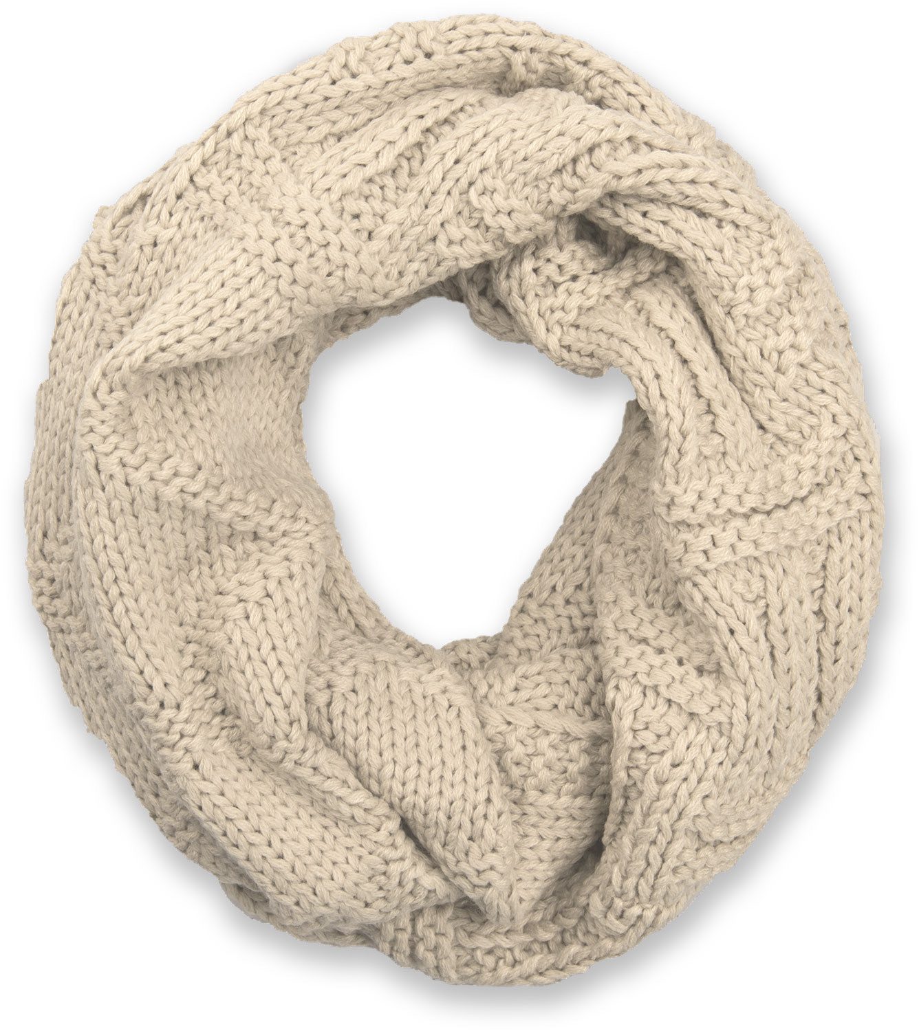styleBREAKER Strickschal Strick Loop mit Gitter und Rippenmuster, (1-St)