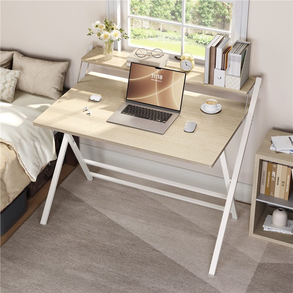 Yaheetech Schreibtisch Klappbarer Computertisch mit kleiner Ablage, Bürotis günstig online kaufen