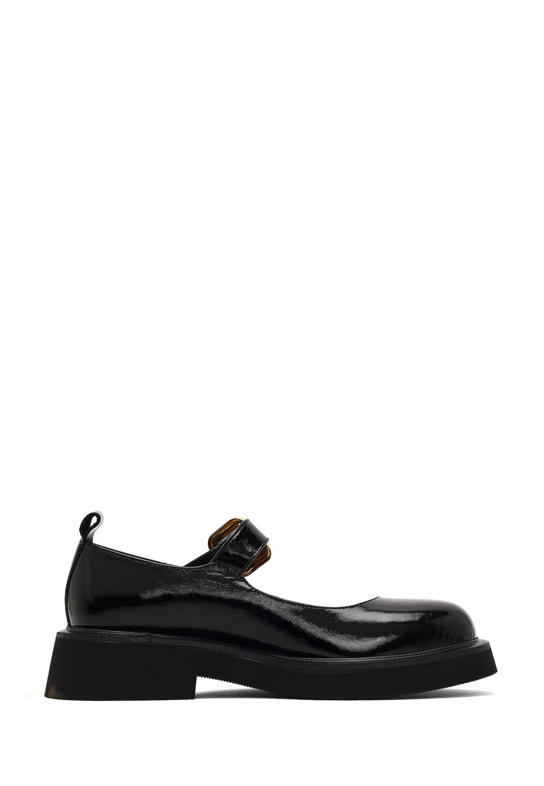 Derimod Ballerinas aus Lackleder Ballerina Klettverschluss, Lederfutter, TPU Sohle, Absatz 3 cm