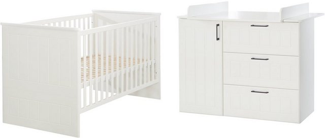 roba® Babymöbel-Set »Sylt«, (Spar-Set, 2-St), mit Kinderbett & Wickelkommode, Made in Europe-Otto