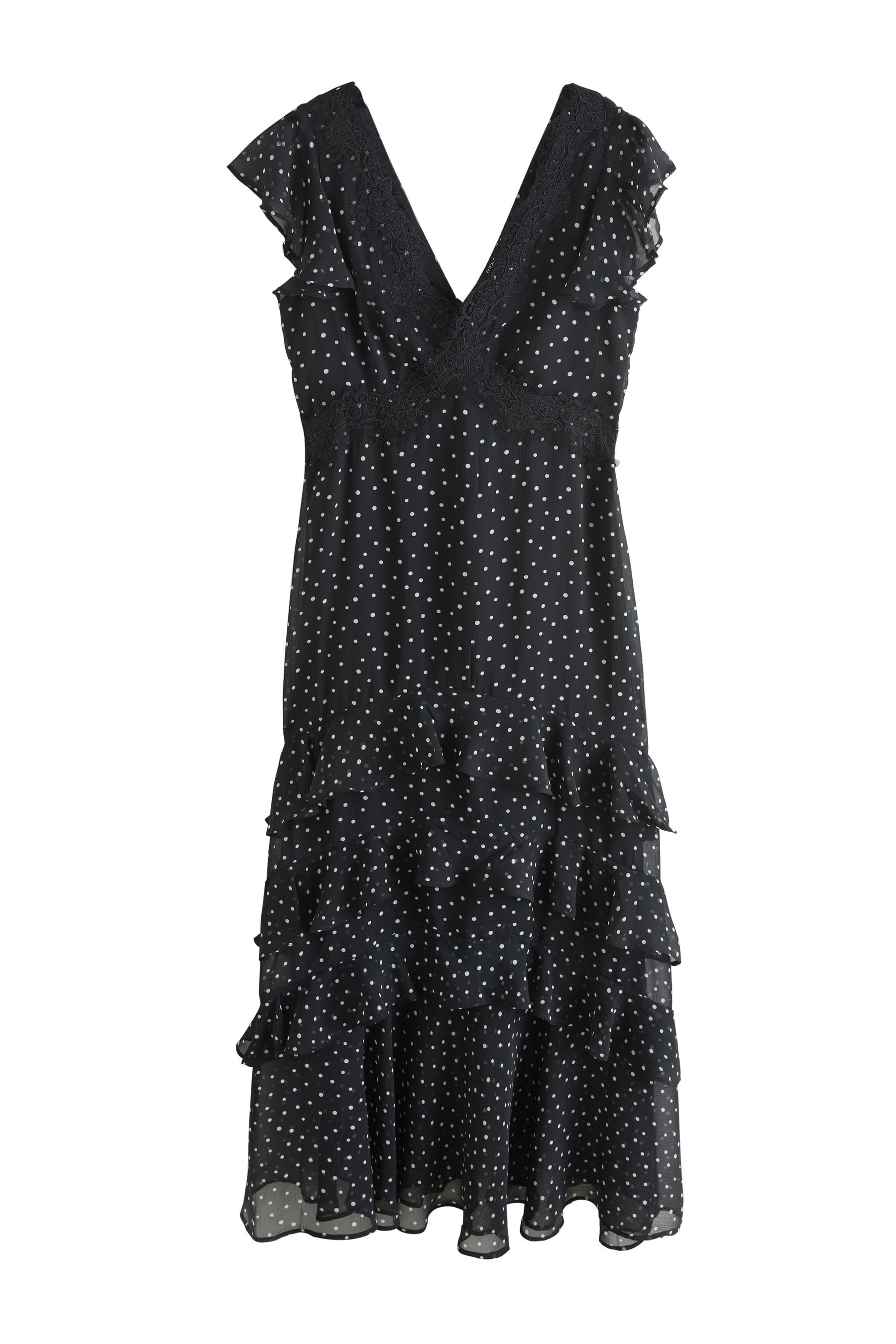 Next Maxikleid Festliches, gestuftes Maxikleid mit Spitze (1-tlg) günstig online kaufen