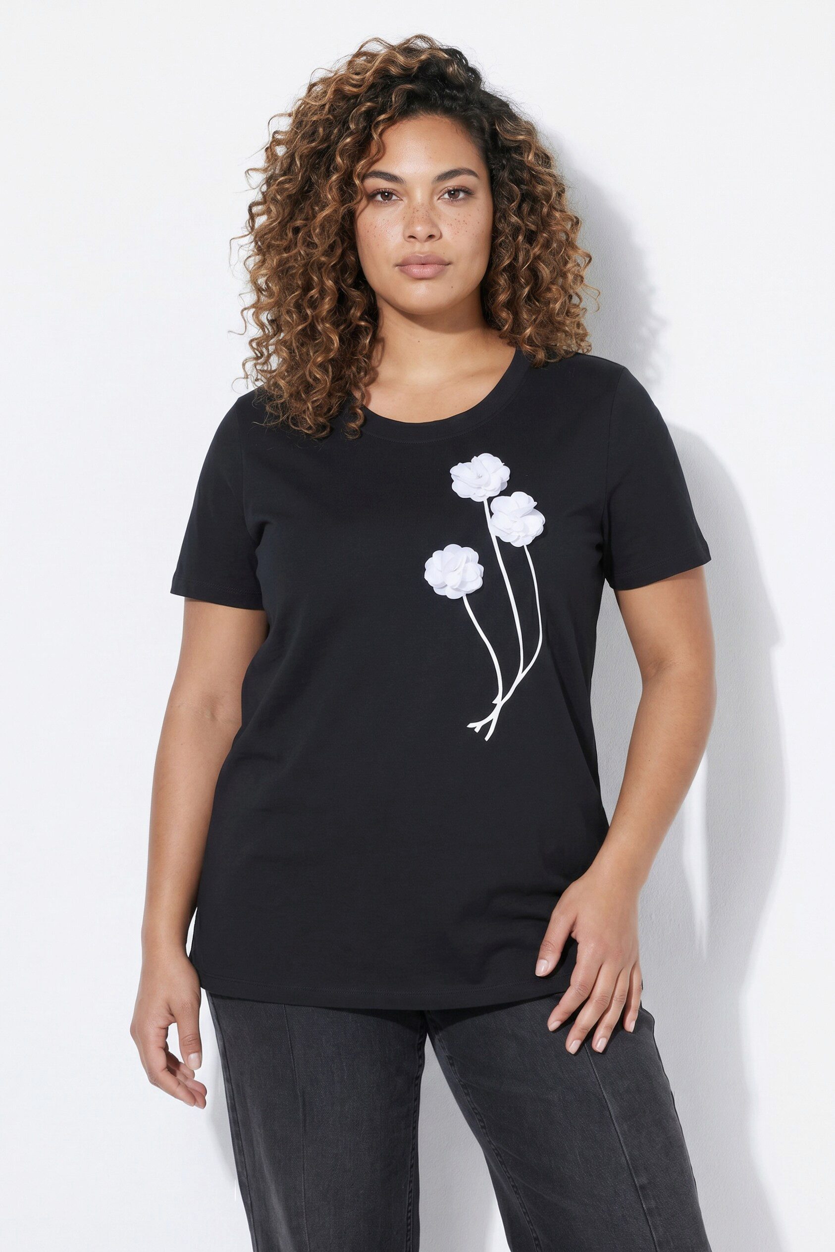 MIAMODA T-Shirt T-Shirt Komfort Fit 3D Blüte