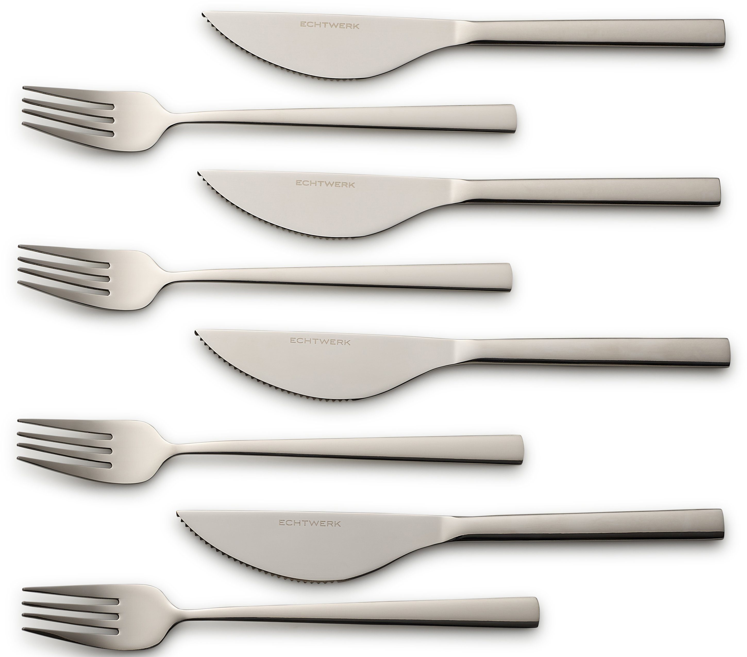 ECHTWERK Besteck-Set Angelini (8-tlg), 4 Personen, Chromnickelstahl 18/10, für Pizza, Quiche, Flammkuchen