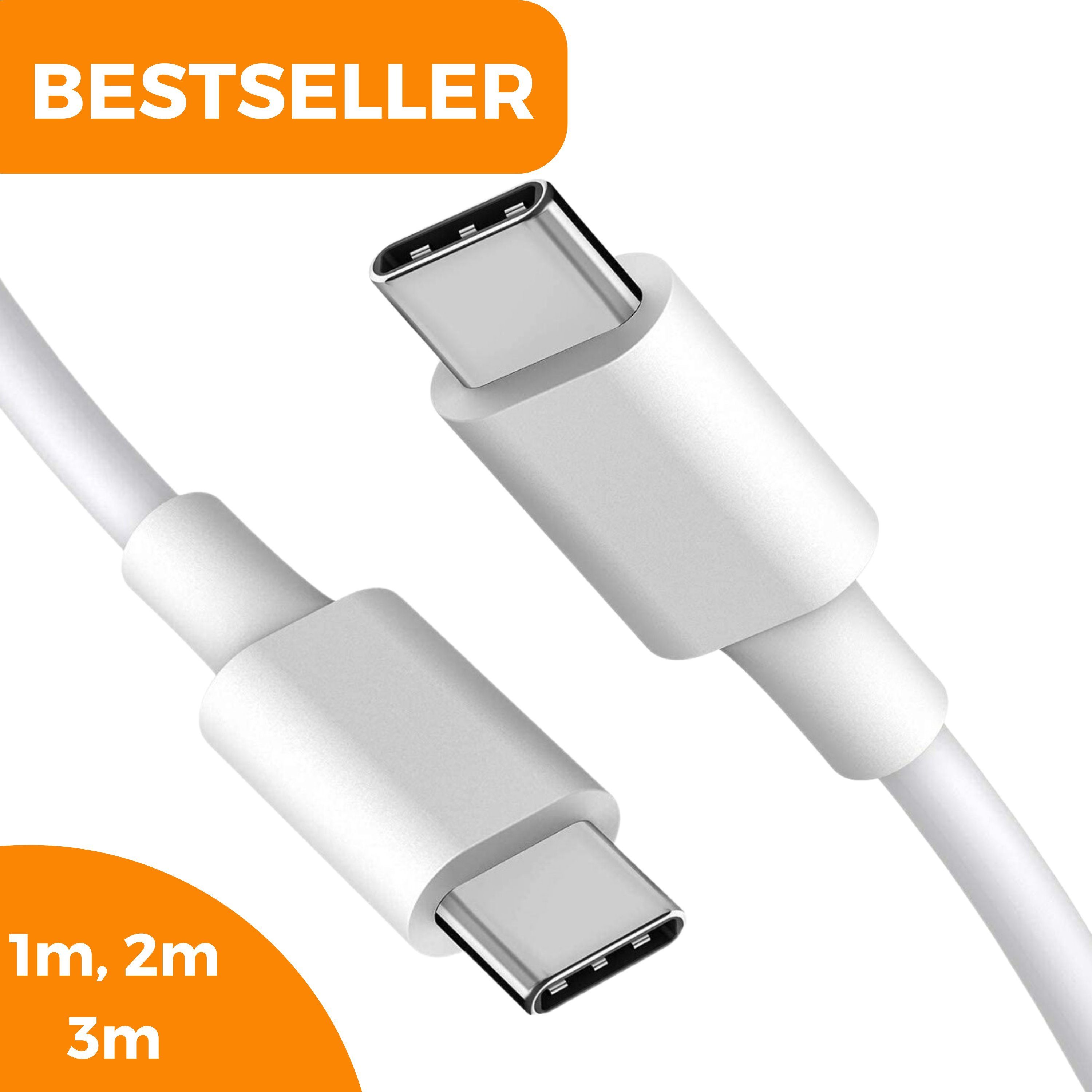 Shopbrothers Schnellladekabel USBC passt für Samsung Galaxy S23 S22 S21 iPhone 15 USB-Kabel, USB-C, USB-C, Typ C (Eurostecker) (200 cm), Schnellladefunktion, Verstärkte Konnektivität, Flexible Längen