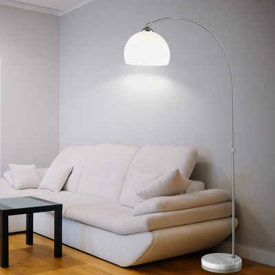 etc-shop LED Stehlampe, Leuchtmittel inklusive, Warmweiß, Steh Leuchte Marmor Sockel Lese Lampe Beleuchtung im Set