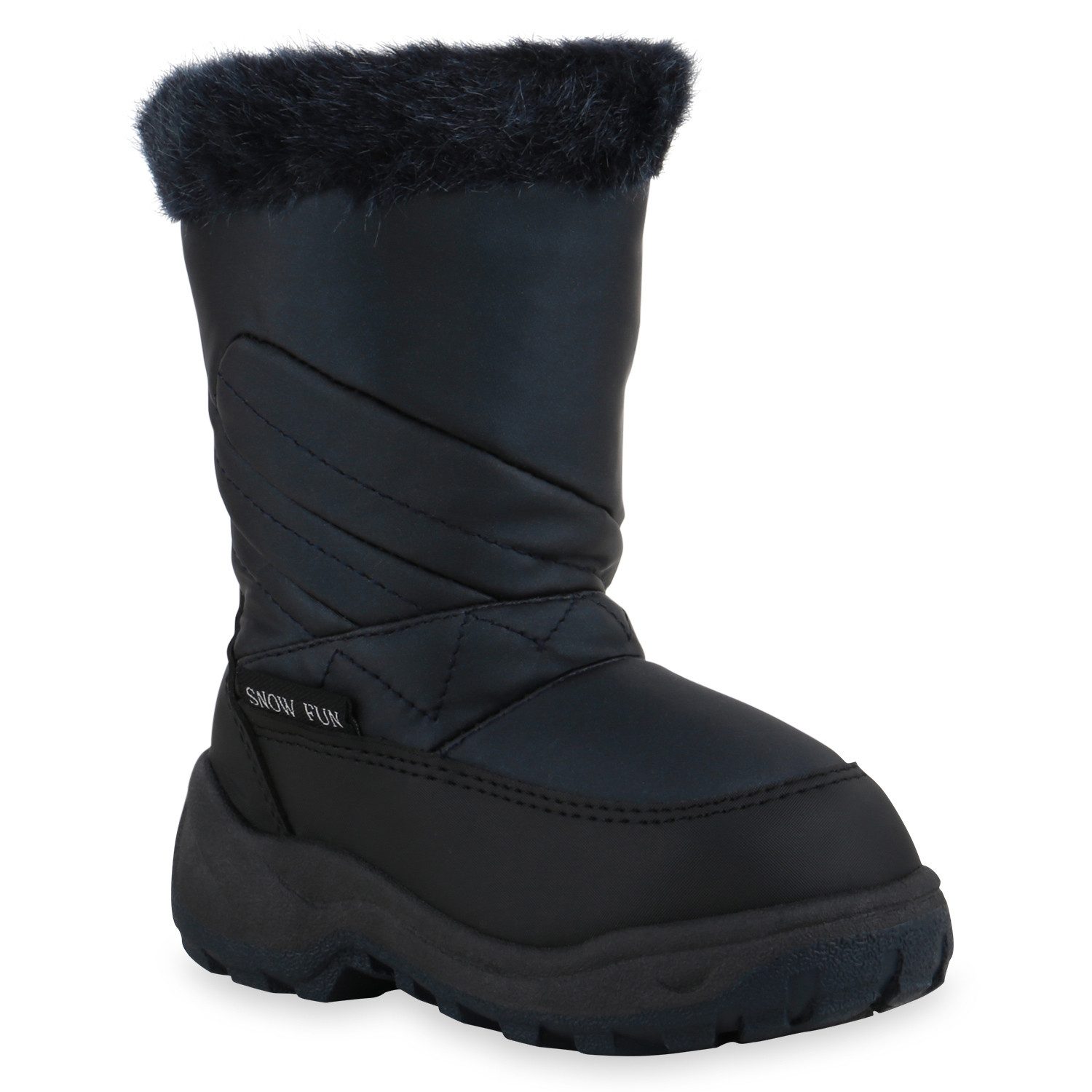 VAN HILL 836086 Winterboots mit kuscheligem Kunstfell und einer derben Profilsohle