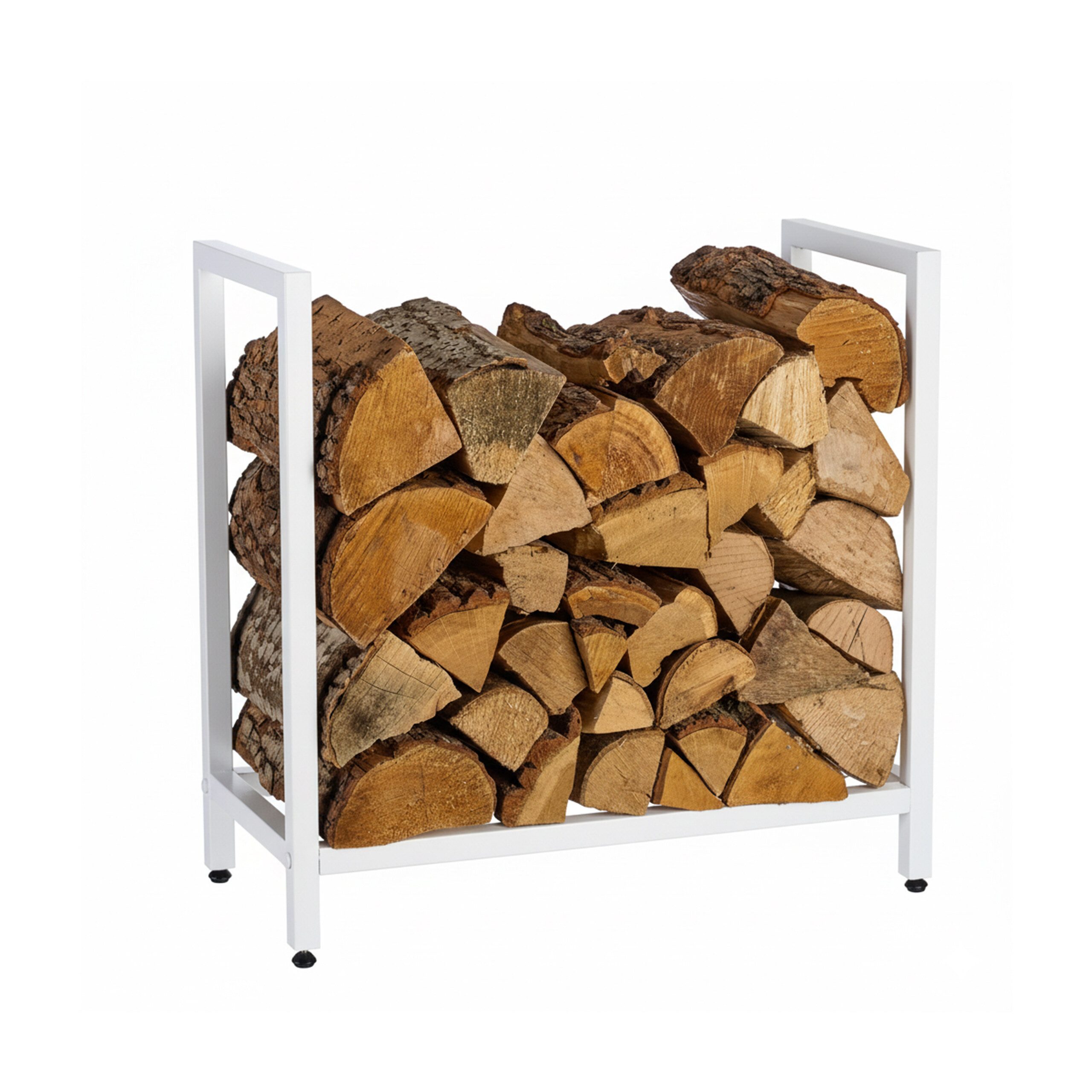 relaxdays Kaminholzregal im modernen Desig, BxTxH:65x30.5x62.5 cm, weiß
