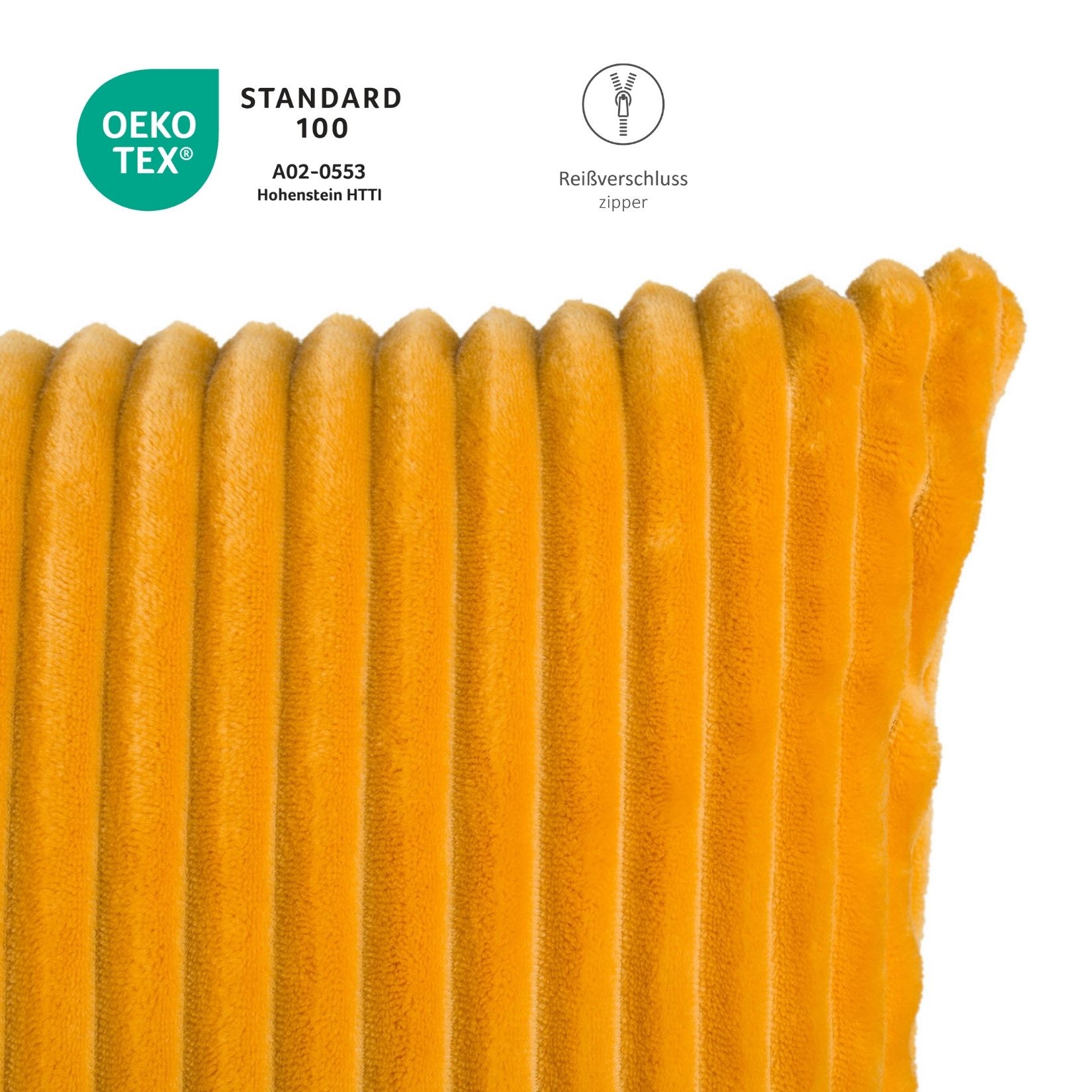 liebling Dekokissen Kopfkissen mit Cord-Optik, mit Reißverschluss konfektioniert, Ökotex Standard 100