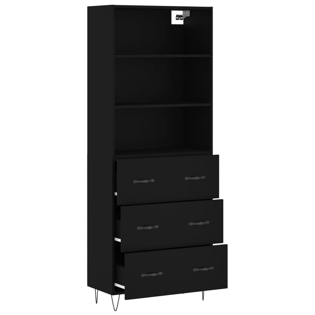 Kleiderschrank Schrank vidaXL Highboard cm Schwarz Holzwerkstoff 69,5x34x180 Regal