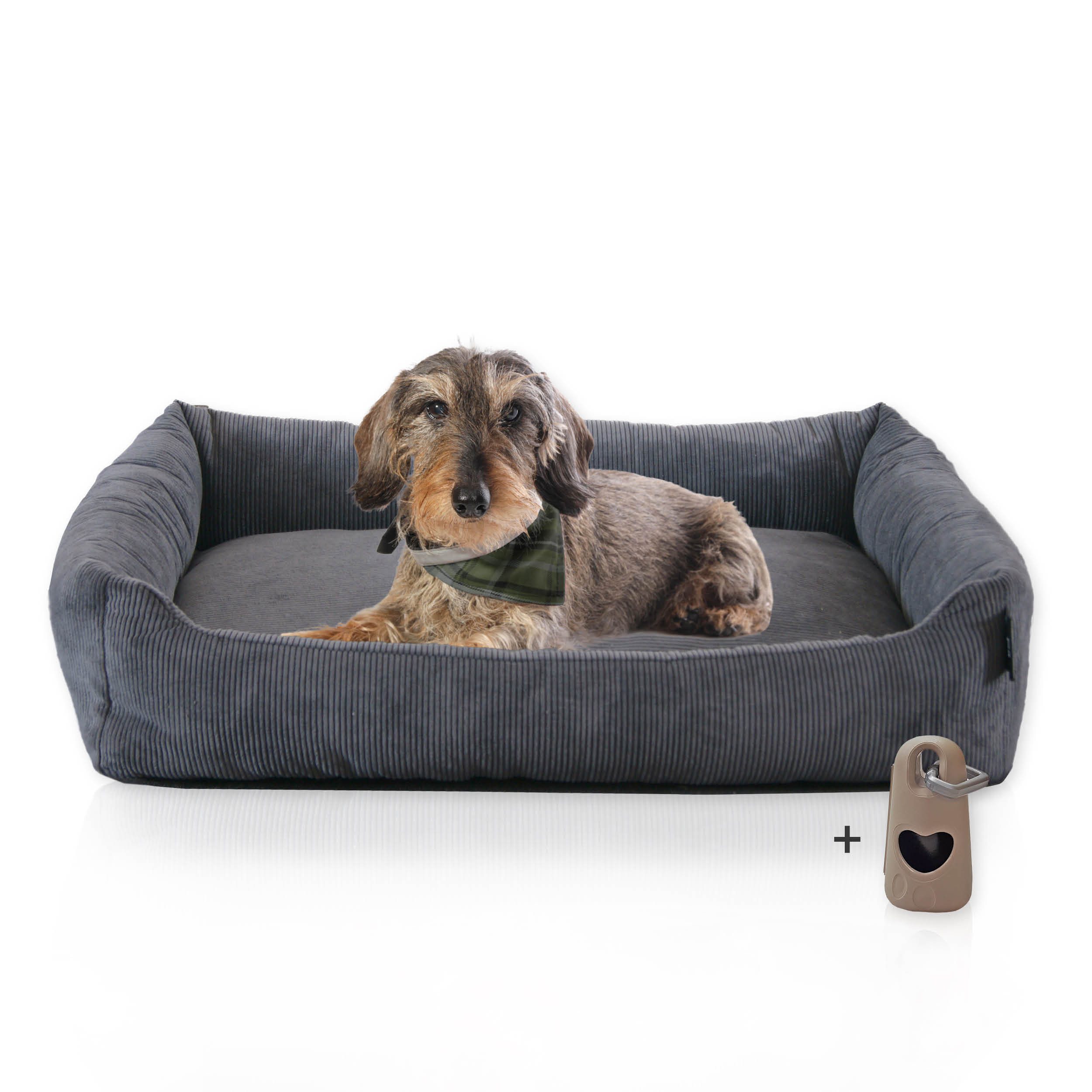 Rohrschneider Tierbett Hundebett Hundekorb Cordstoff, inkl. Gassibeutel