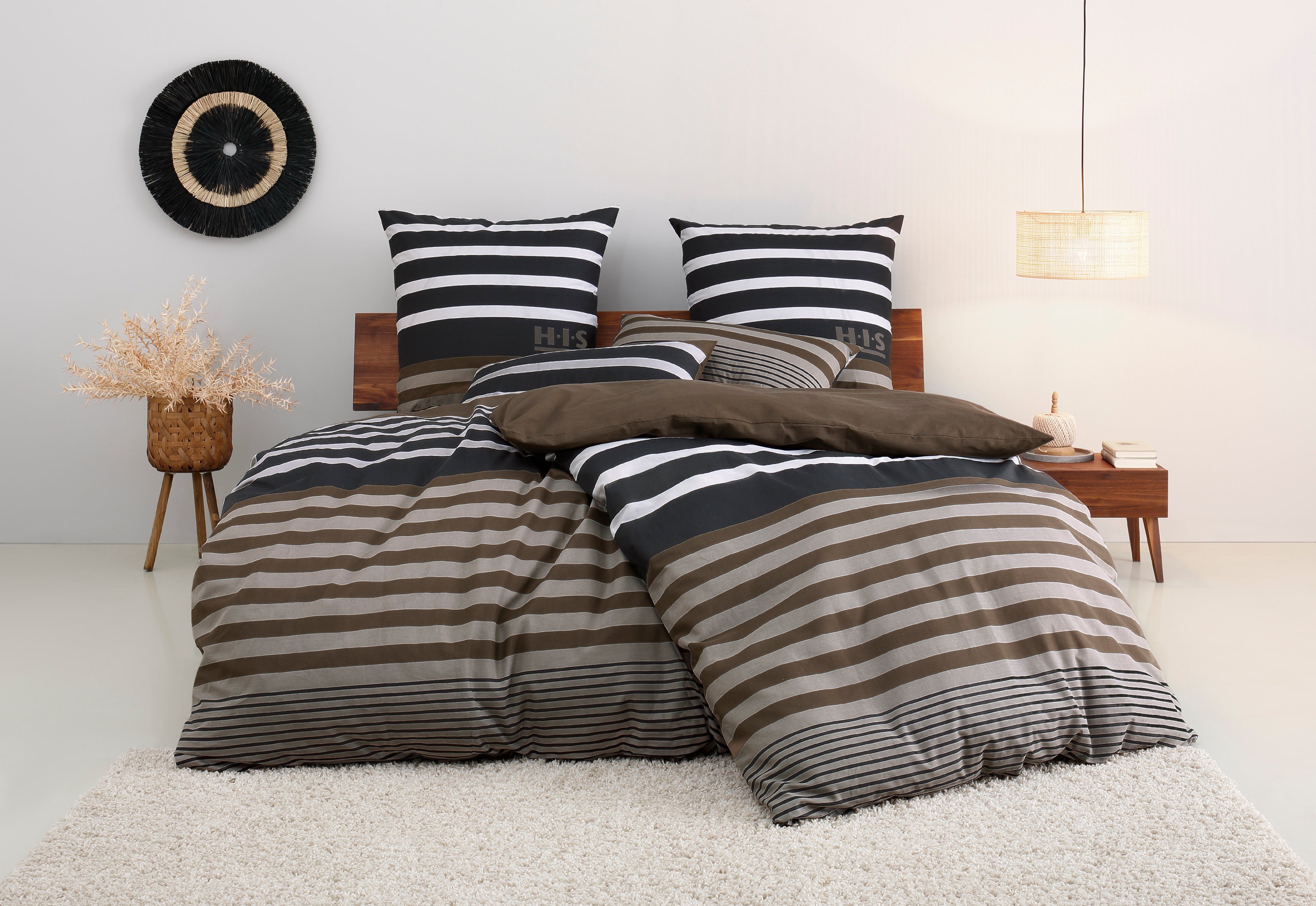 OTTO home Bettwäsche Majoran, Polycotton recycelt, 2 teilig, gestreifte Bettwäsche in 4 Qualitäten, Marke H.I.S by OTTO home