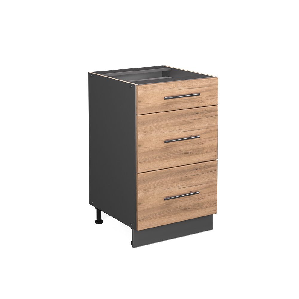 Vicco Unterschrank Fame-Line, Goldkraft Eiche/Anthrazit, 50 günstig online kaufen