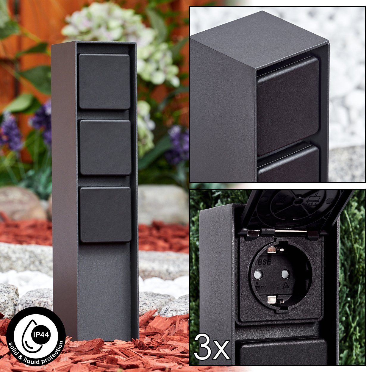 hofstein Gartenleuchte »Ruscio« Steckdose, Leuchte aus Metall/Kunststoff in günstig online kaufen