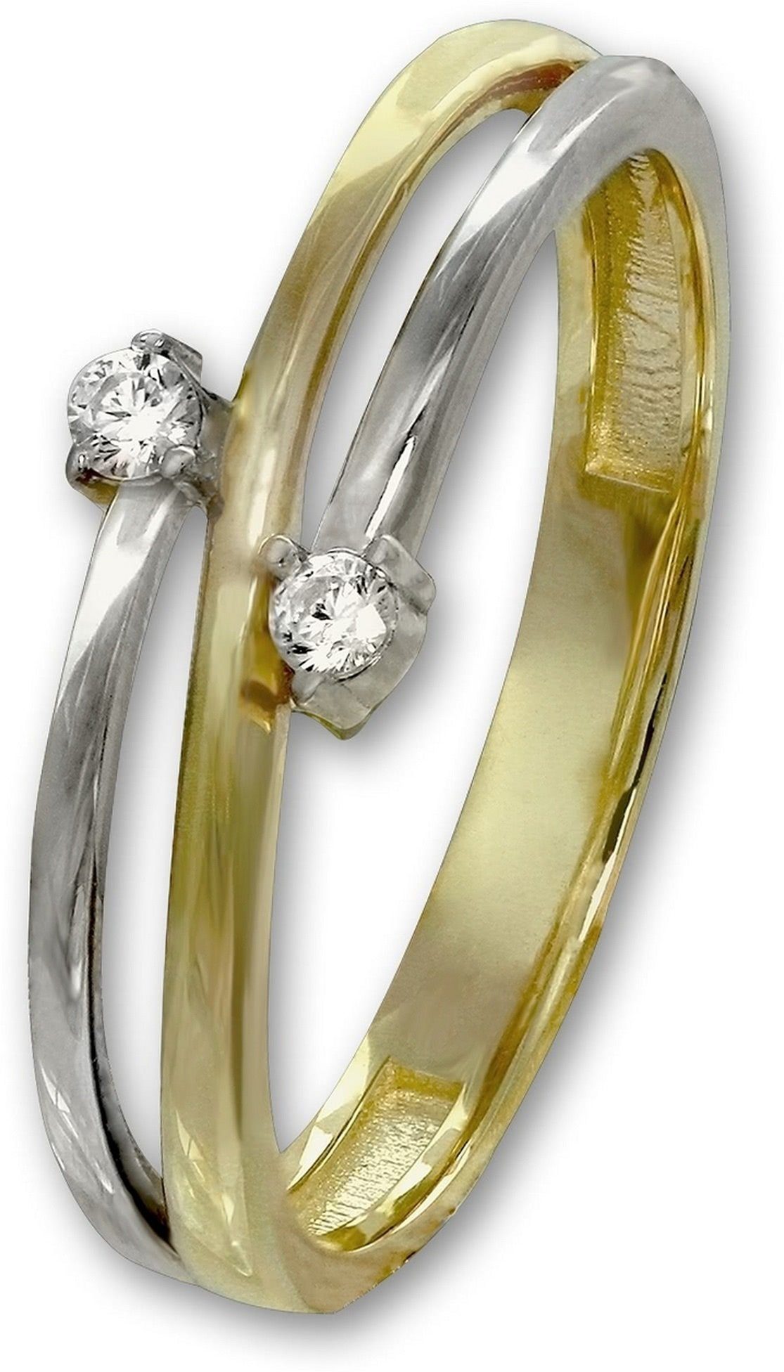GoldDream Goldring GoldDream Gold Ring Boho zweifarbig (Fingerring), Damen  Ring Echtgold, 333er Gelbgold, gold, weißgold, Boho