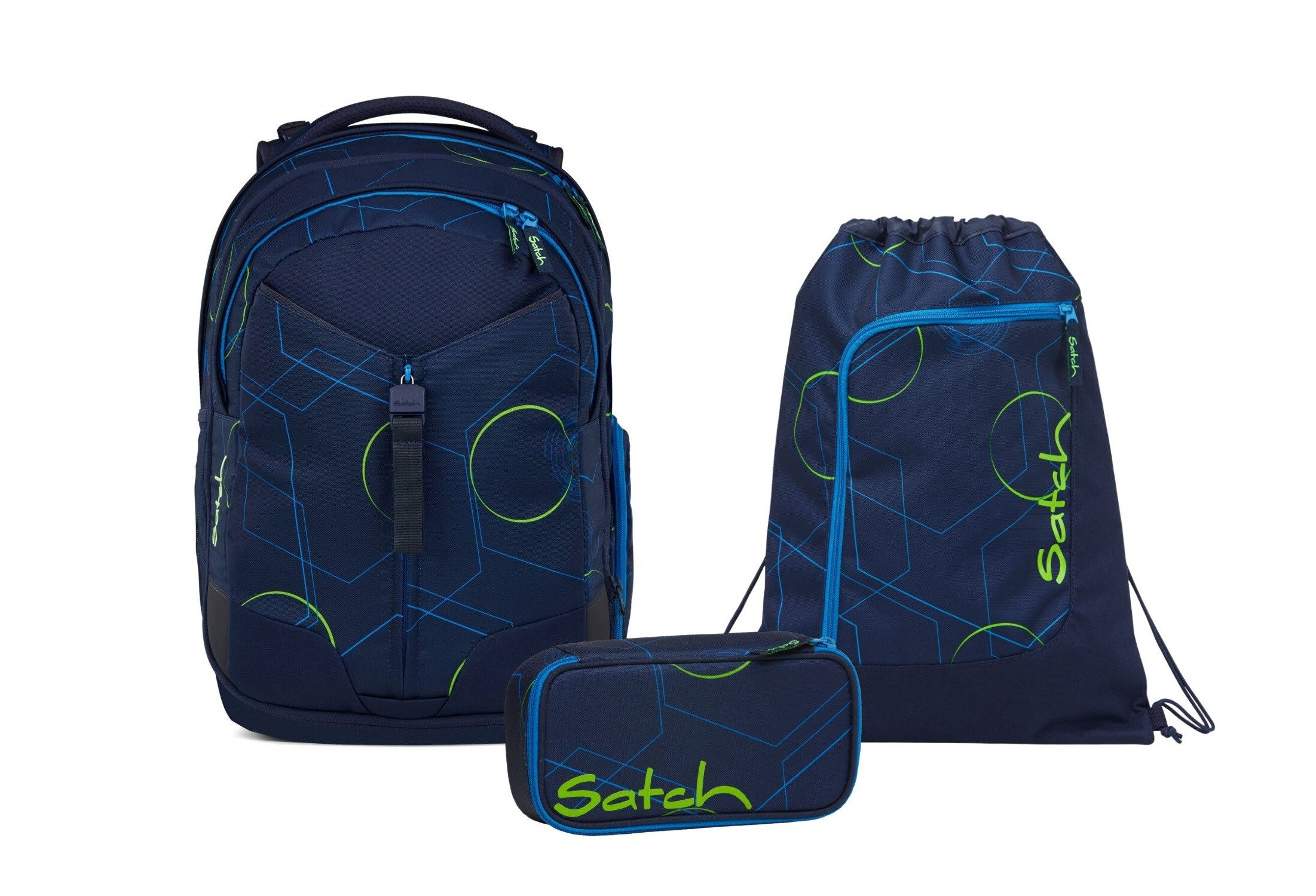 Satch Schulranzen Schulrucksack-Set MATCH Blue Tech günstig online kaufen