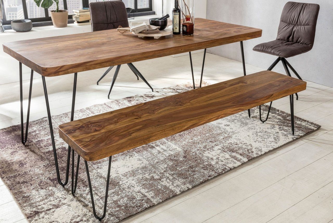 furnicato Sitzbank BAGLI Massiv-Holz Sheesham x x 160 40 45 cm