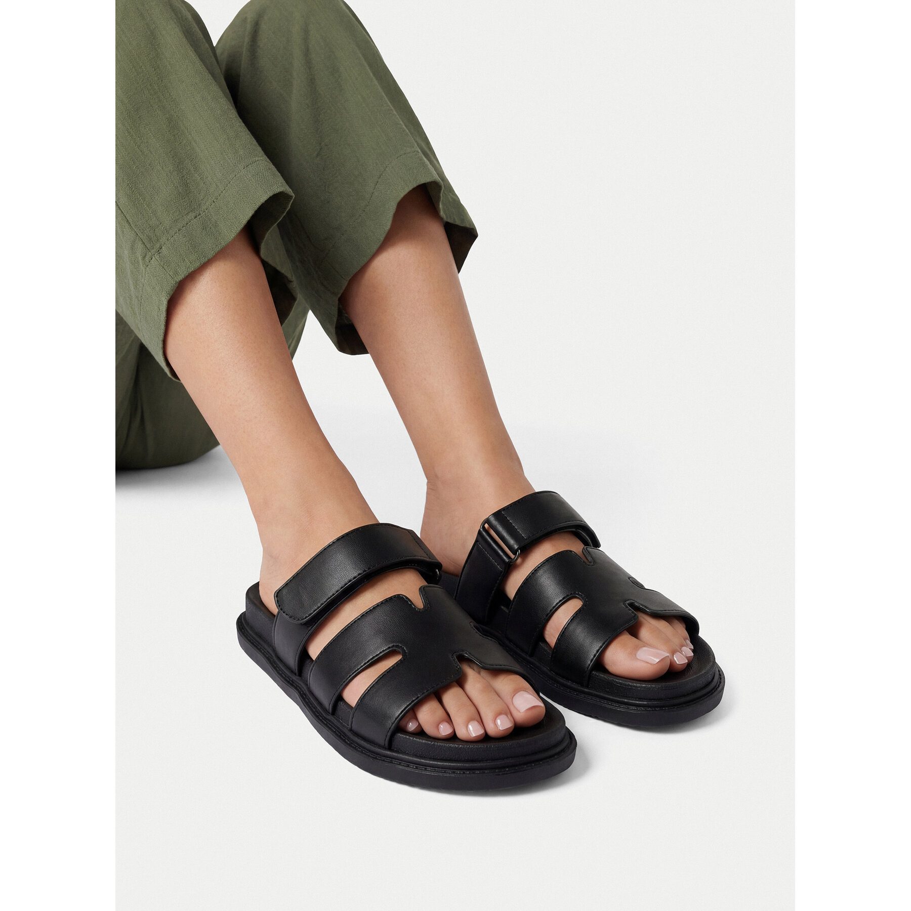 Jenny Jenny Damen-Flip-Flops, Schwarz Badepantolette
