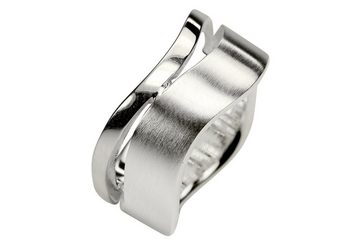 SILBERMOOS Fingerring Bandring "Doppelte Welle", 925 Sterling Silber