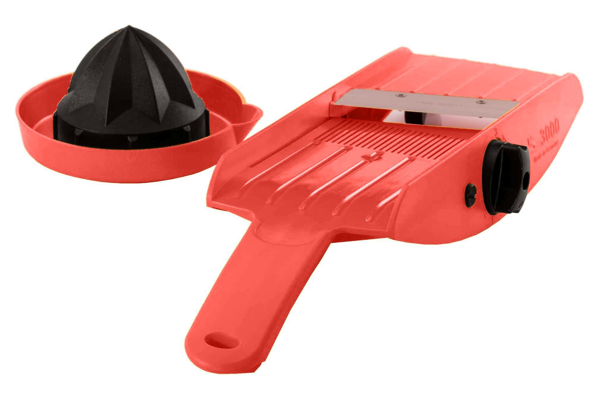 Gemüsehobel TNS 3000 GEMÜSEHOBEL Multireibe, Gurkenhobel, Julienne Schneider "ALL, Kunststoff, (mit Restehalter, 2-St), 32 Einstellmöglichkeiten