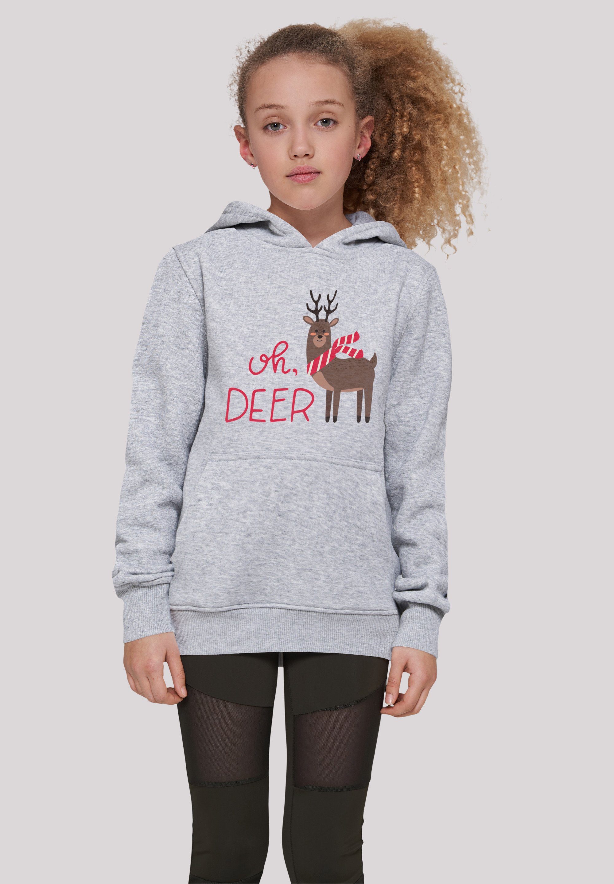 F4NT4STIC Kapuzenpullover Christmas Deer heather Rock-Musik, grey Band Qualität, Premium