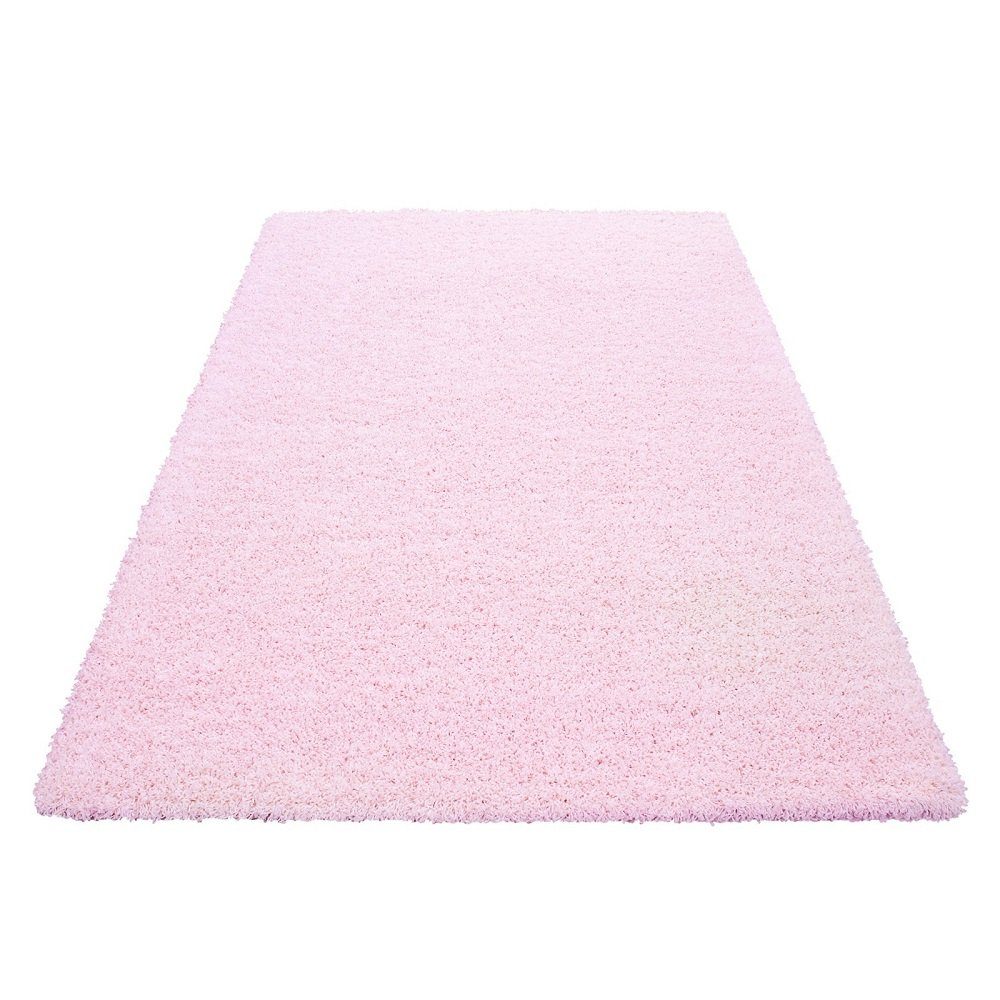 rechteck, Florhöhe Hochflor-Teppich Moderner Höhe: Hochflor-Teppich, Pink 30 Giantore, 30 mm mm,