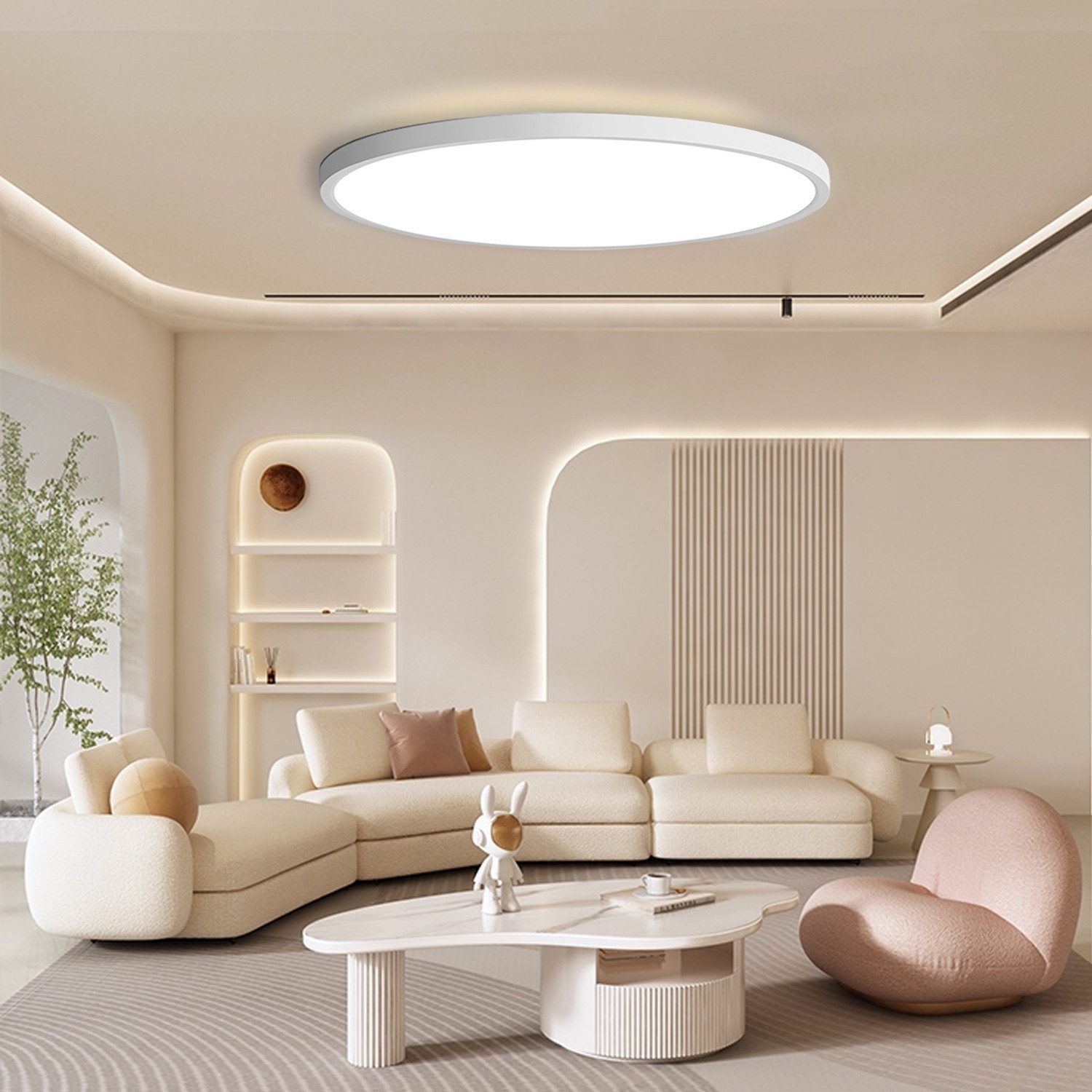 OYLCDI Deckenleuchten LED Deckenlampe Ø37cm Dimmbar, Küchen-Schlaflampe Bad Flur, Wohnzimmer, LED fest integriert, 3000-6000K, 2W, Bad-Leuchte Lampe Flur inkl Leuchtmittel