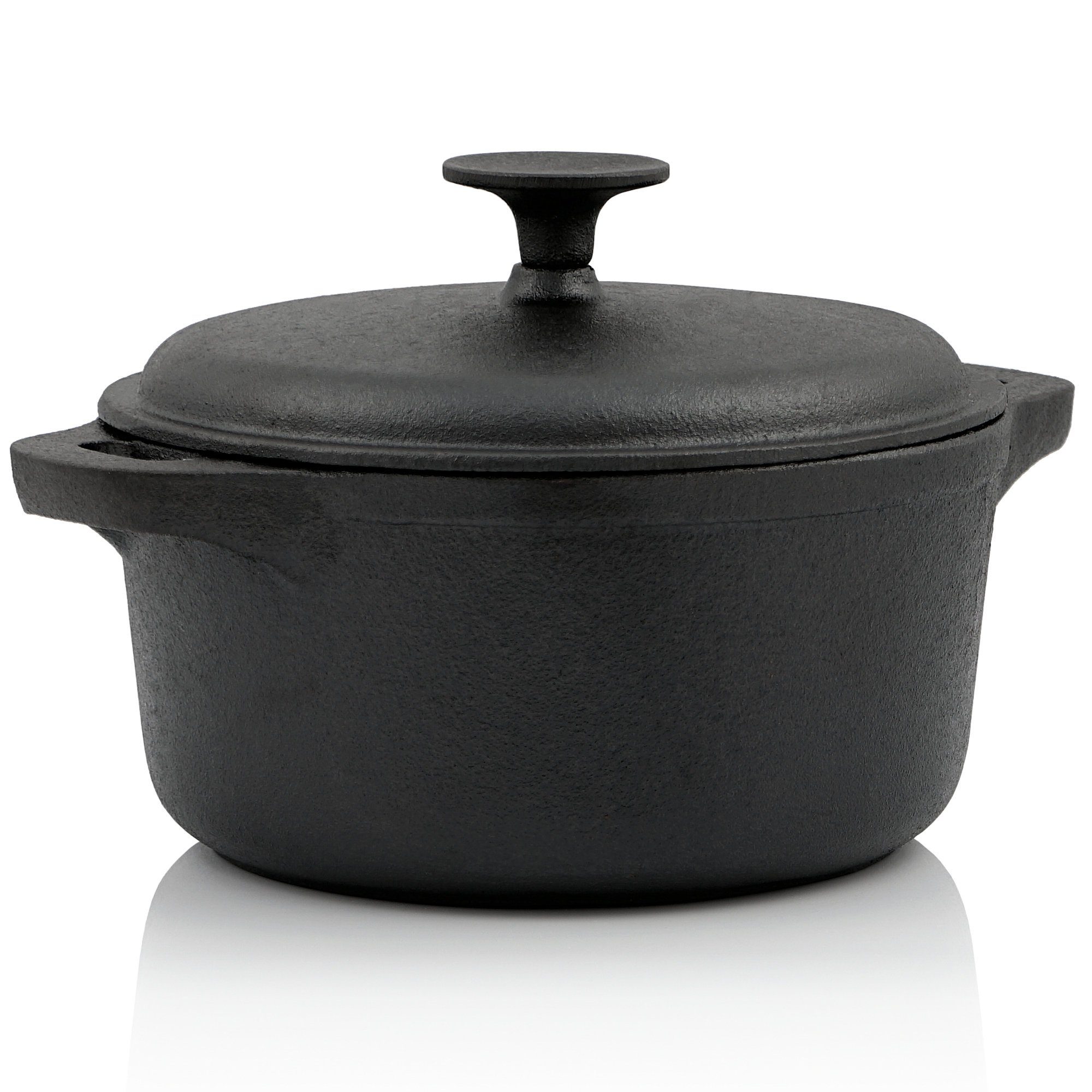 BBQ-Toro Bräter Gusseisen Cocotte, 2,7 Liter, Ø 20 cm, rund, Bräter mit Deckel, Gusseisen (1-tlg), bereits eingebrannt