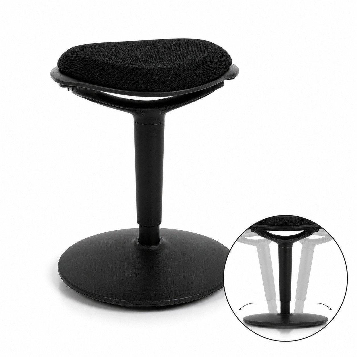 Floordirekt Sitzhocker Ergonomischer Elio höhenverstellbar 360° drehbar mit Wippfunktion, Ergonomisches Design