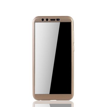 König Design Handyhülle Huawei Honor 9 Lite, Huawei Honor 9 Lite Handyhülle 360 Grad Schutz Full Cover Gold