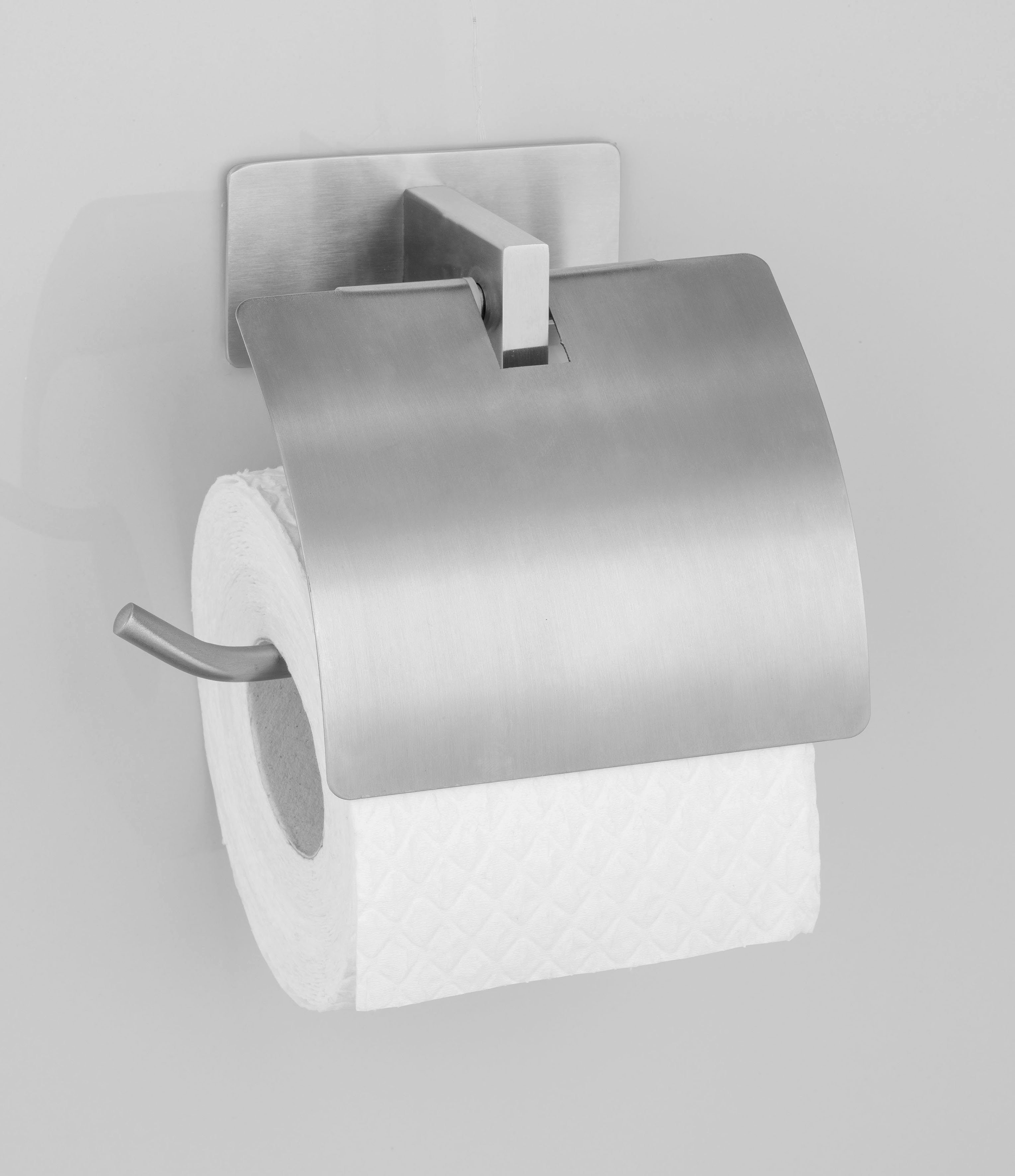 WENKO Toilettenpapierhalter Turbo-Loc® Bohren Befestigen ohne Genova, Matt