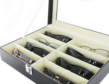 Yudu Brillenetui Brillenkoffer Brillenständer für 8 Brillen Kunstleder SKW95