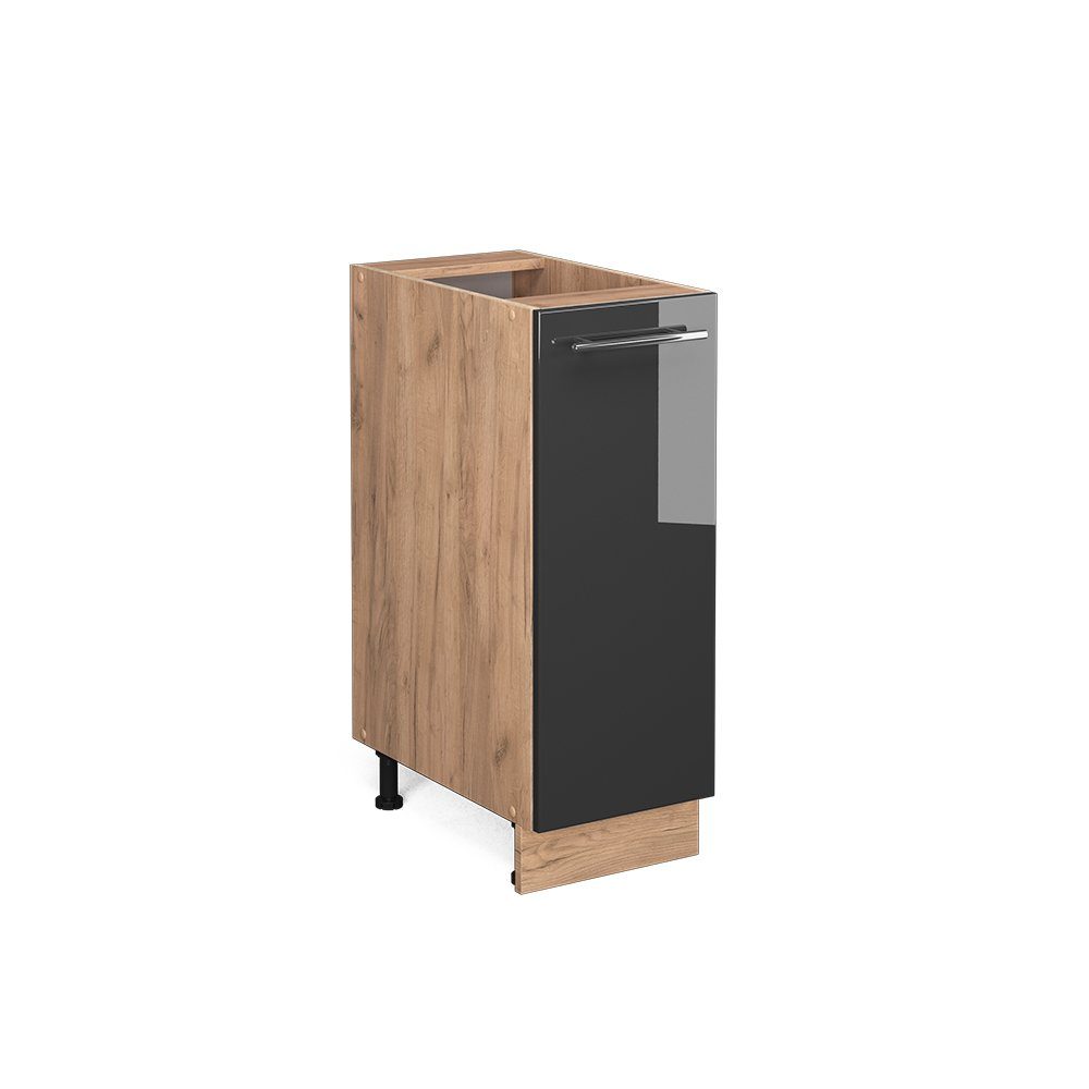 Vicco Apothekerschrank Fame-Line Anthrazit Hochglanz/Goldkraft Eiche 30 cm günstig online kaufen