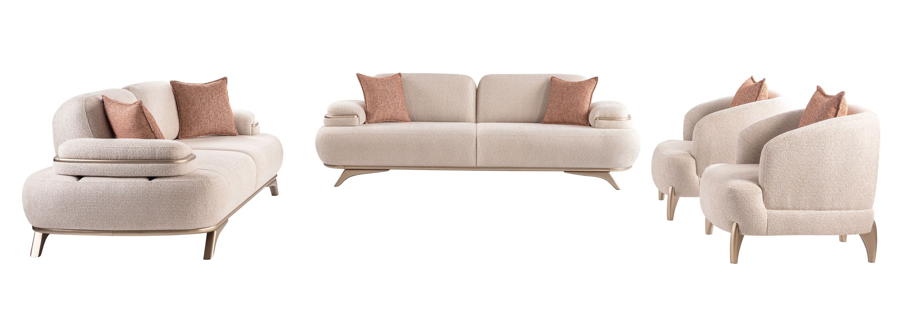 Nobelaa Sofa Sitzgruppe/Sofa Set - Wohnzimmergarnitur "Rosessia" 3+3+1