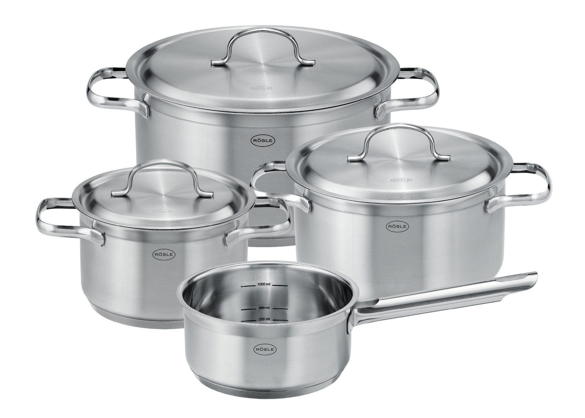 RÖSLE Topf-Set PUREELEMENTS, Edelstahl 18/10 (Set, 4-tlg)