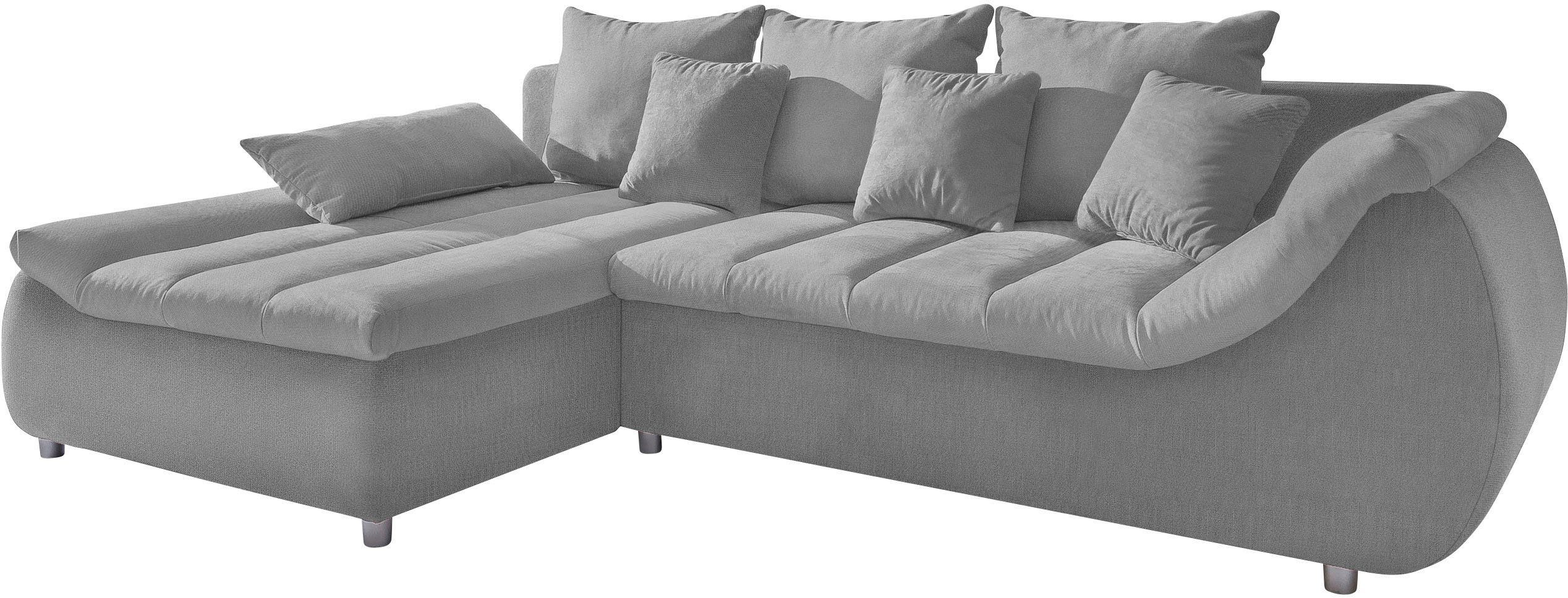INOSIGN Ecksofa "Imola elegant und bequem, aktuelle Steppung im Sitz, L-For günstig online kaufen