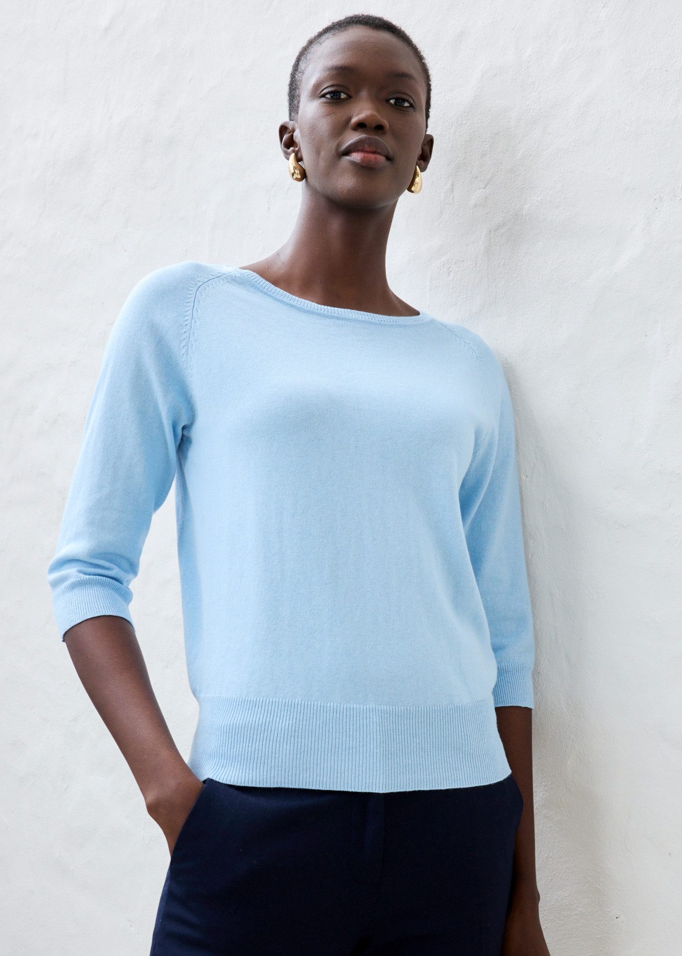 bonprix Strickpullover Oversize-Passform, 3/4-Ärmel, aus Seide und Baumwolle