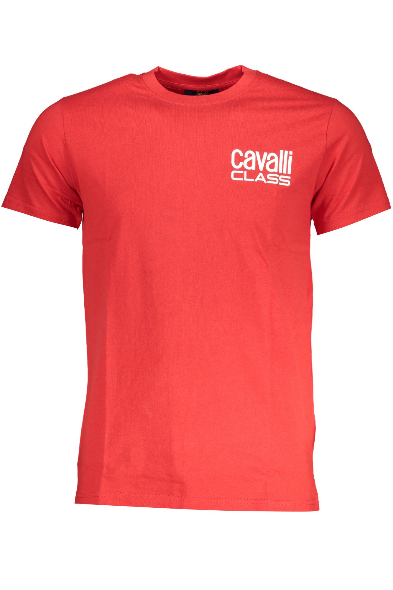 Cavalli Class T-Shirt Stilvolles rotes Herren T-Shirt mit Logo und