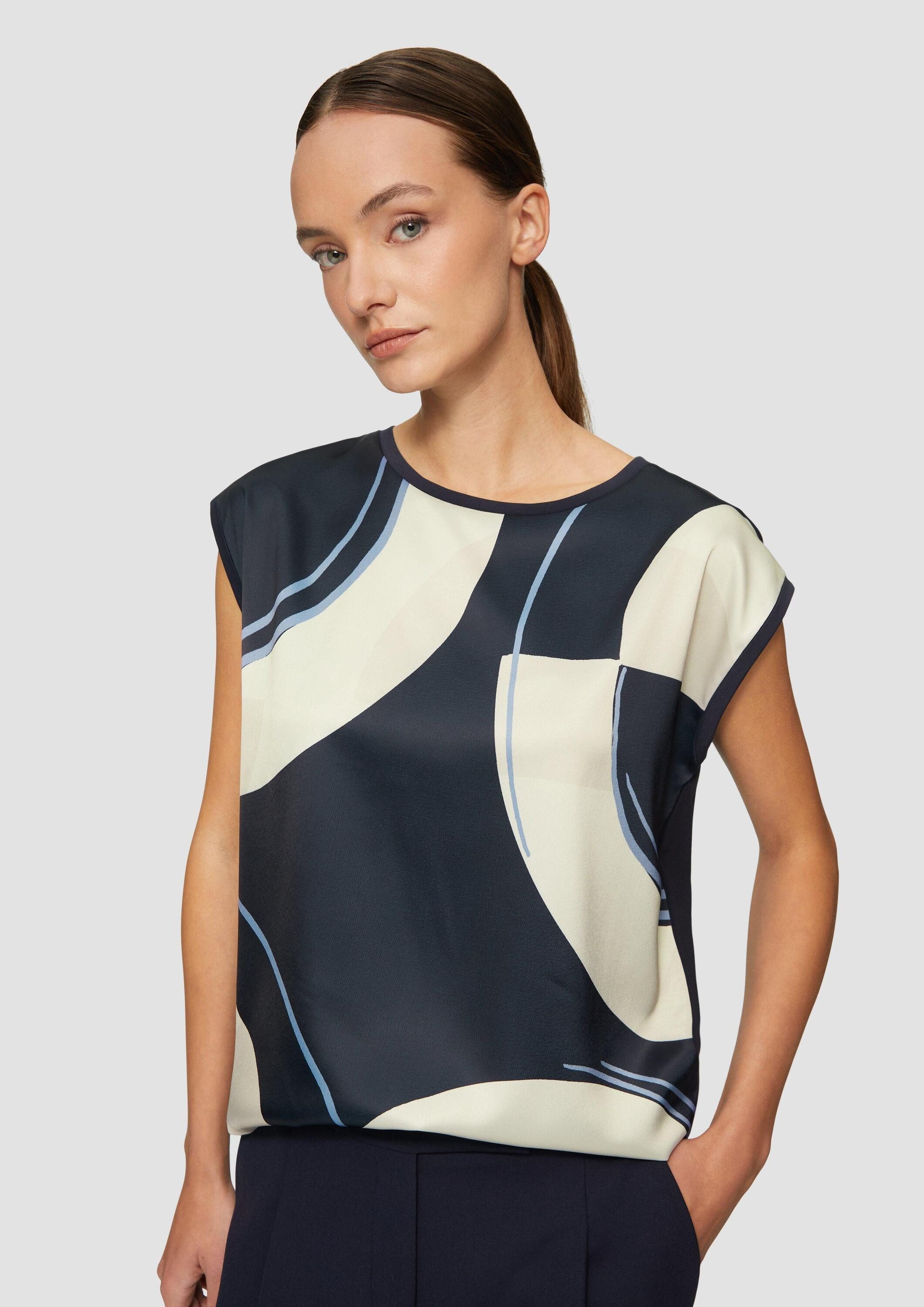 s.Oliver Kurzarmshirt T-Shirt Ärmelloses Shirt im Fabricmix günstig online kaufen