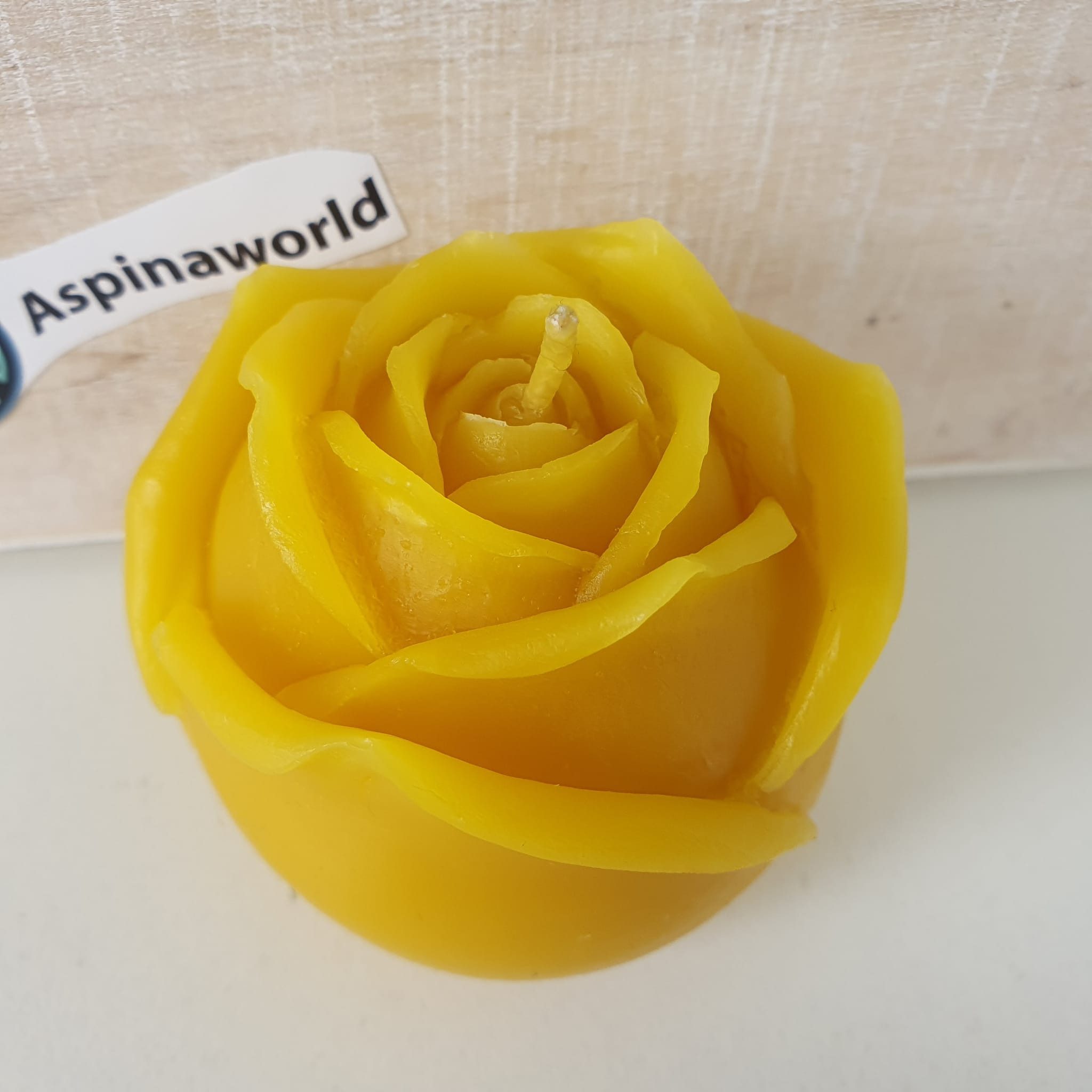 Aspinaworld Formkerze Rosen Kerzen 2er Set 5 cm – Kerzen aus Bienenwachs (2-tlg)