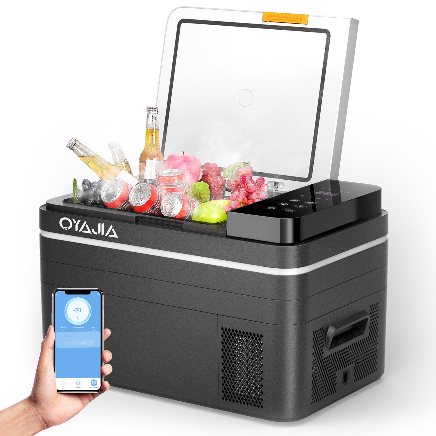 Kühlbox Kompressor Kühlbox 31L - 55L, Kühlbox Auto Mit APP-Steuerung, 12/24V