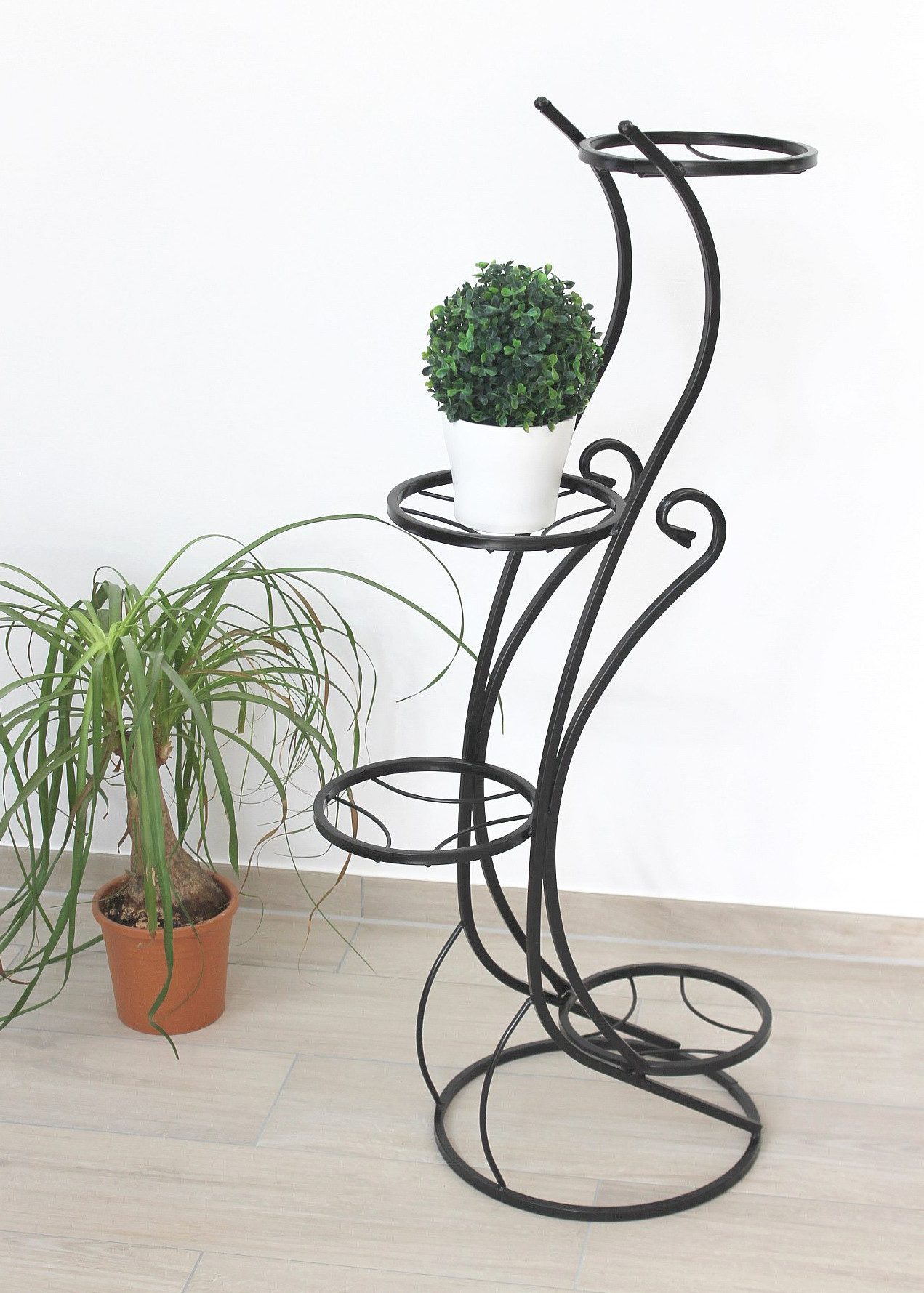 Thumbnail - DanDiBo Blumenständer Metall Schwarz 96 cm Blumentreppe mit 4 Ablagen KW410, Blumensäule Pflanzensäule Pflanzenständer