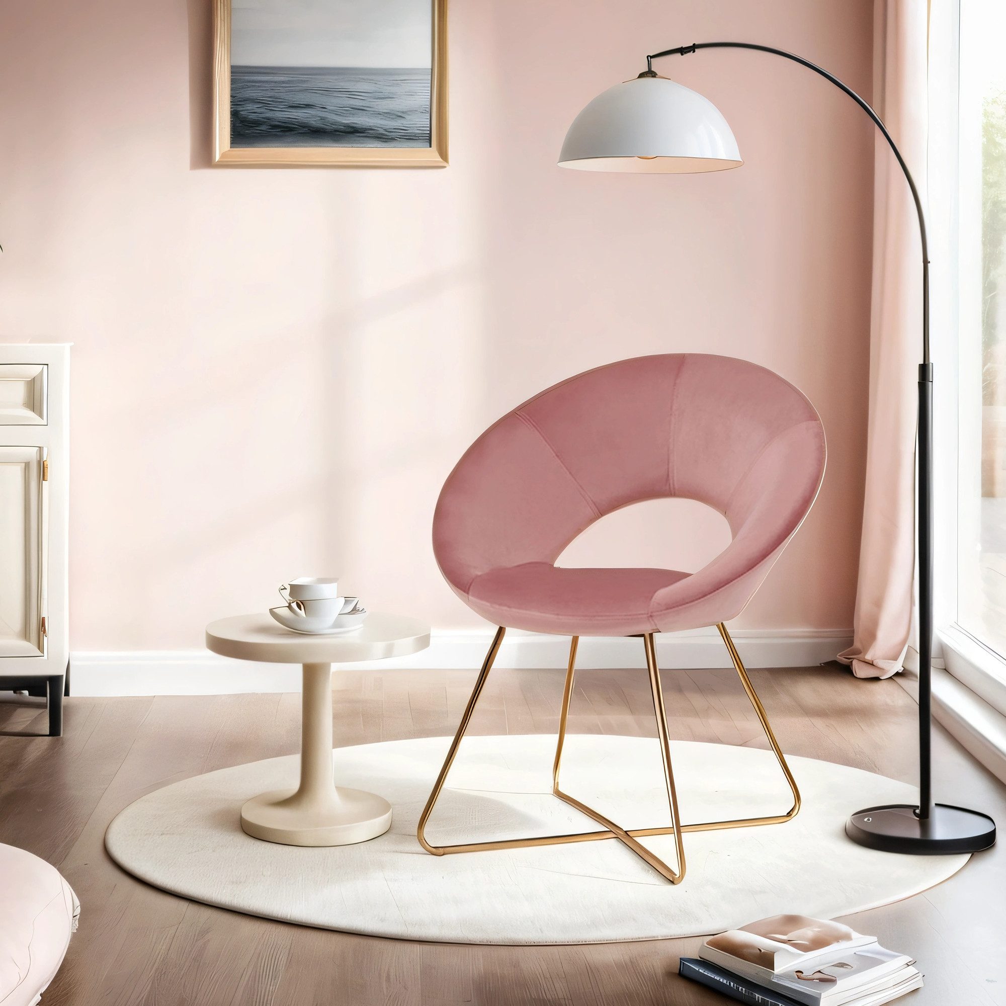 Duhome Loungesessel (439D), Esszimmerstuhl Wohnzimmerstuhl, Samt Polsterstu günstig online kaufen