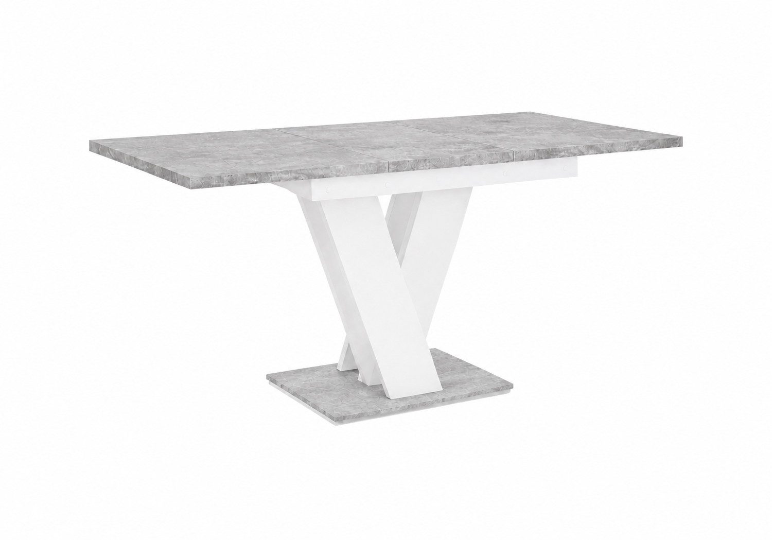 Home Collective Esstisch ausziehbar Tisch Küchentisch Esszimmertisch Ausziehtisch (Esszimmer Küche Wohnzimmer Esstisch erweiterbar), modernes Design mit V-Gestell, 120-160x80 cm Steingrau