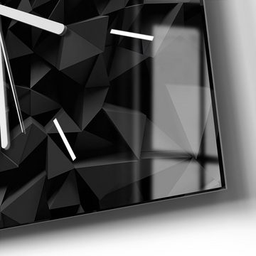 DEQORI Wanduhr 'Bizarre Oberfläche' (Glas Glasuhr modern Wand Uhr Design Küchenuhr)