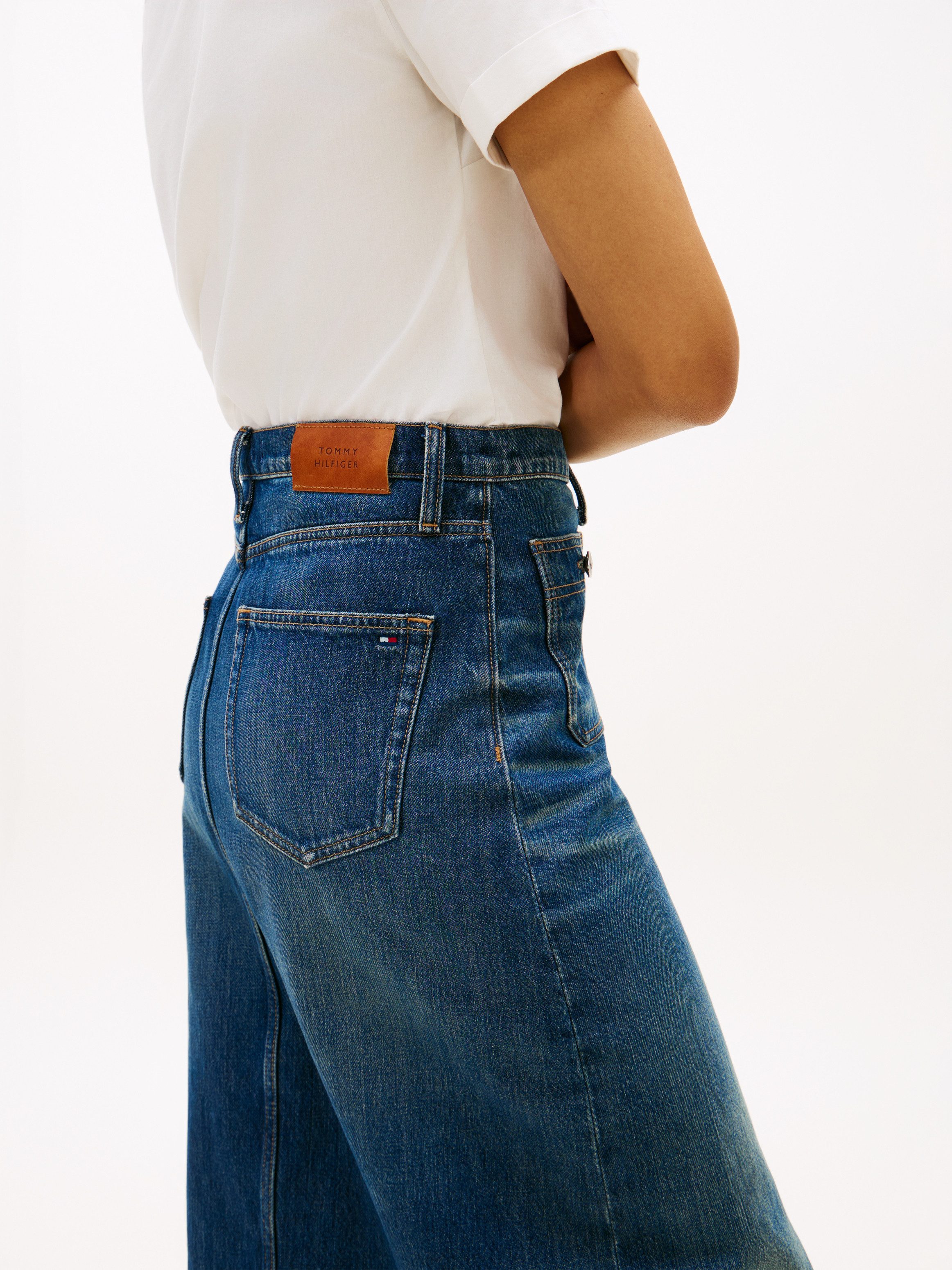 Tommy Hilfiger Jeansrock DNM NATE MIDI STRAIGHT SKIRT HW mit hohem Bund