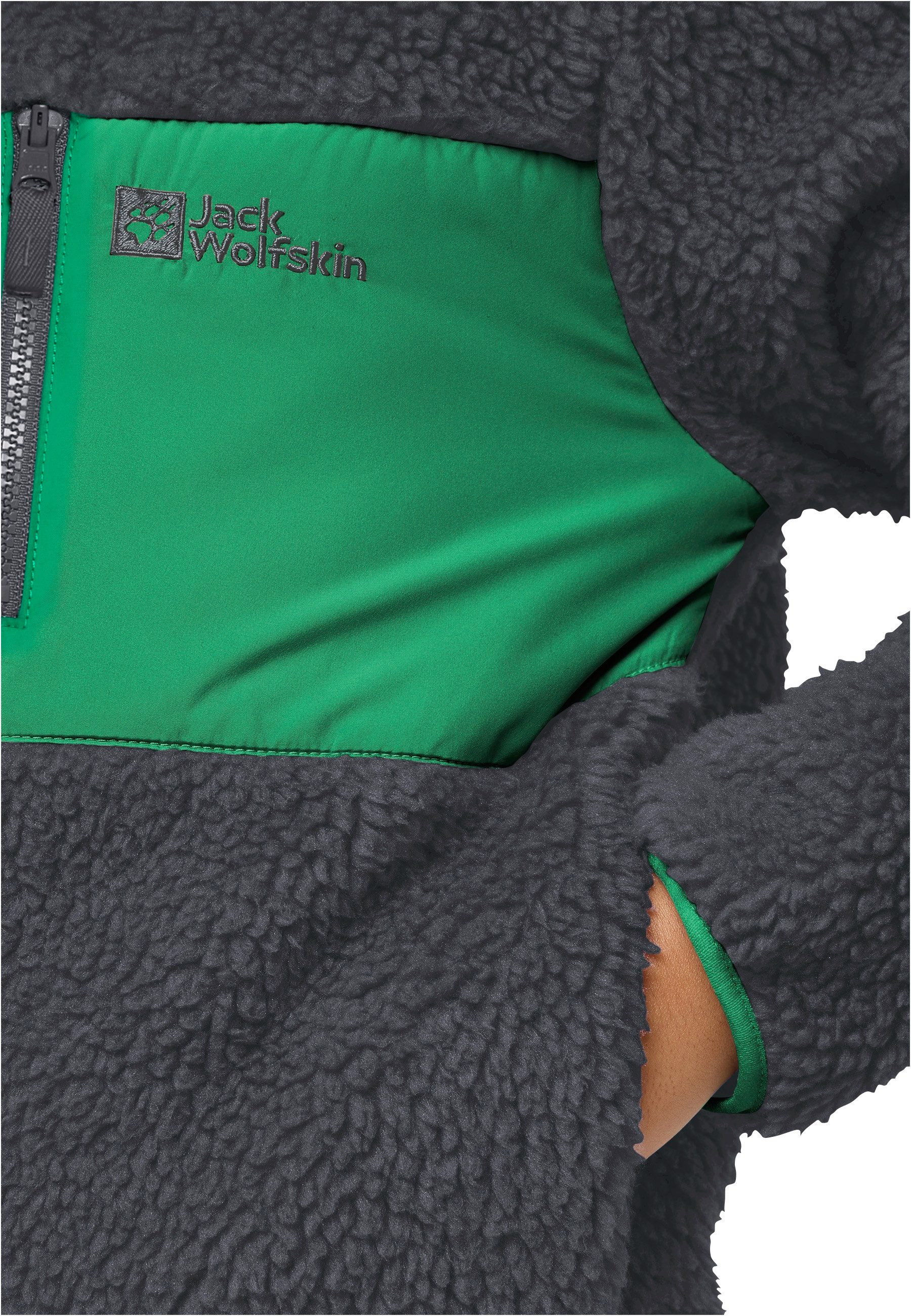 Jack Wolfskin Fleecejacke ICE CURL JACKET K mit Eingrifftaschen und Brusttaschen, atmungsaktiv, winddicht