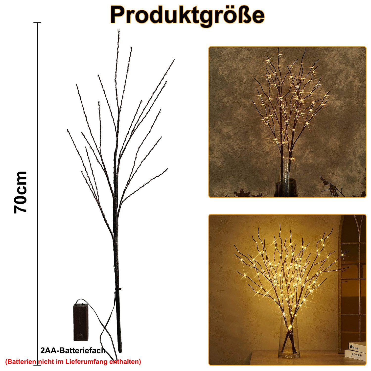 MUPOO LED-Leuchtzweig LED Leuchtzweig LED-Dekolicht Batteriebetrieben Künst günstig online kaufen